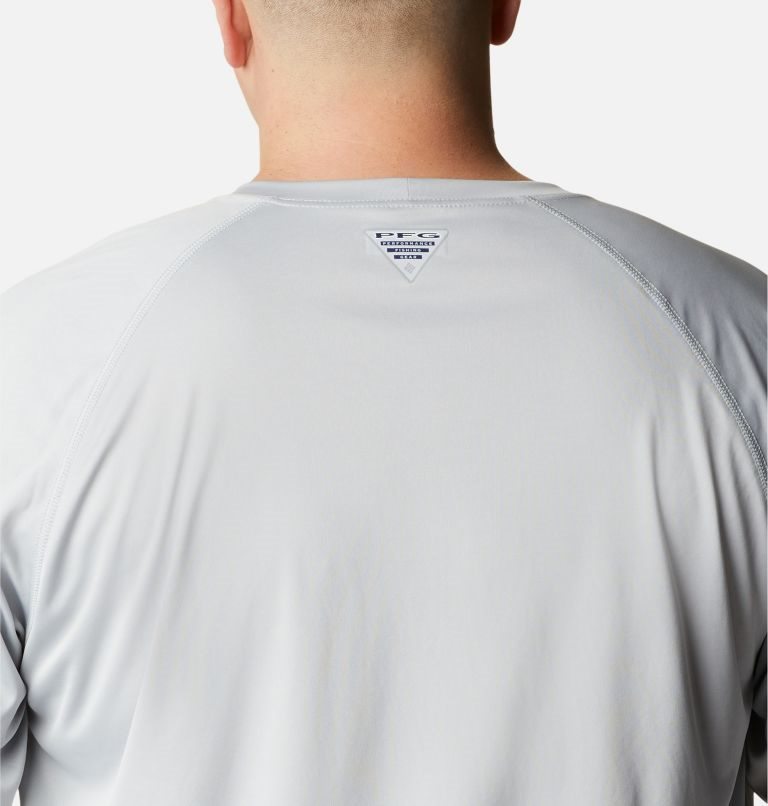 Men's Columbia PFG Terminal Tackle Long Sleeve Sweatshirts Light Grey | Plus Size CA-W354L